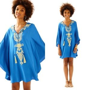 Lilly Pulitzer Emera Caftan Brilliant Blue L/XL